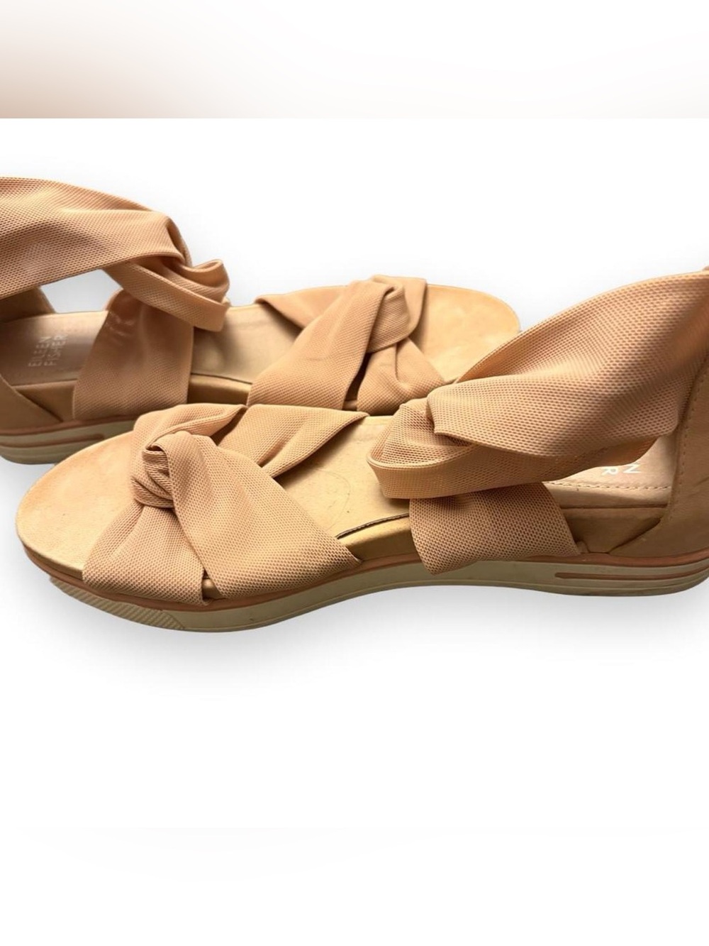 Eileen Fisher Knotted Slide Sandals in Tan